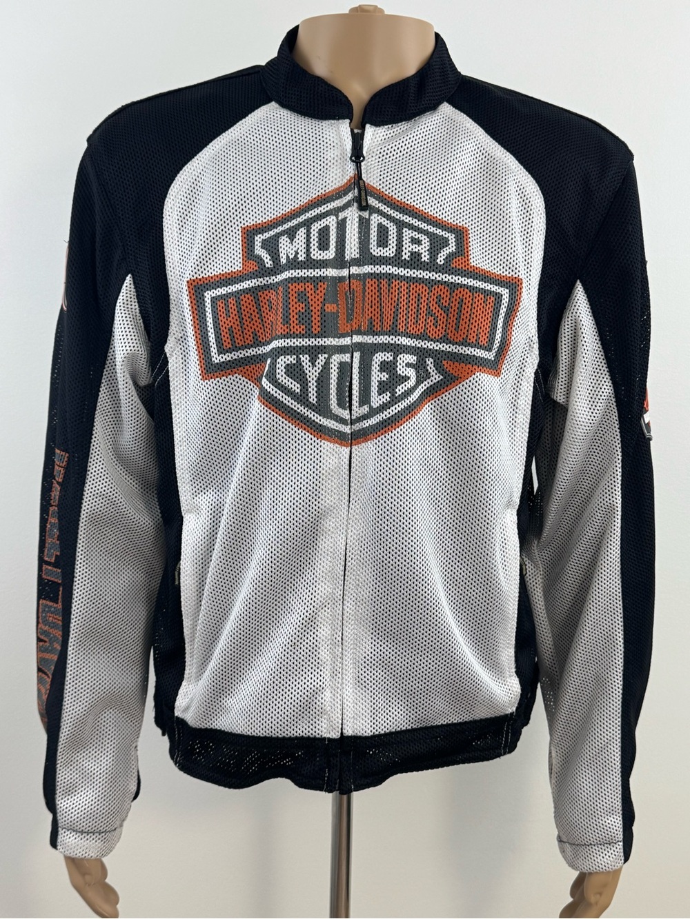 Harley-Davidson Men's Black, White Mesh Vented Performance Riding Gear, Size M
